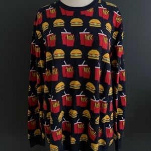 ASOS Burger & Fries Navy Crewneck Sweater